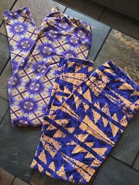 Purple & Gold Leggings - 2 For 1